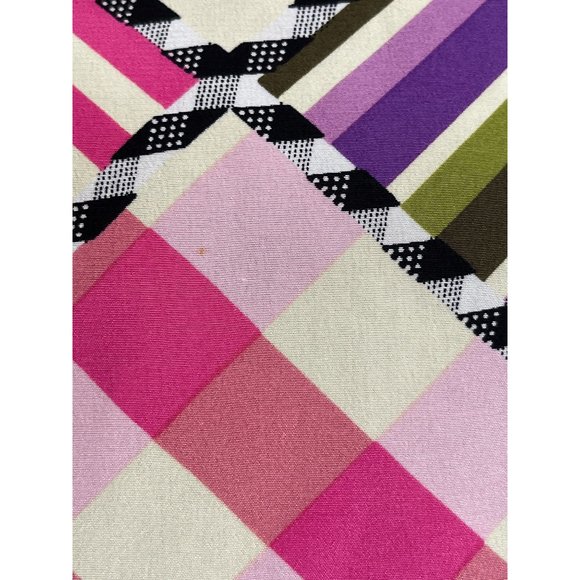 VTG New Koos Of Course M Cardigan Sweater Jacket Silk Black Madras Plaid Pink - Picture 5 of 7